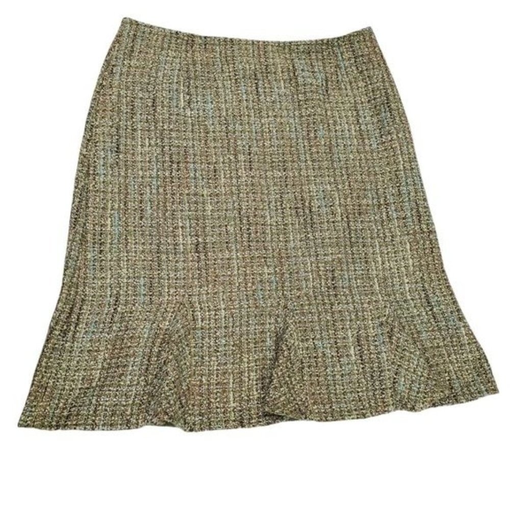 Vintage Emma James Liz Claiborne Tweed Weave Boucle Flared Hem Skirt
